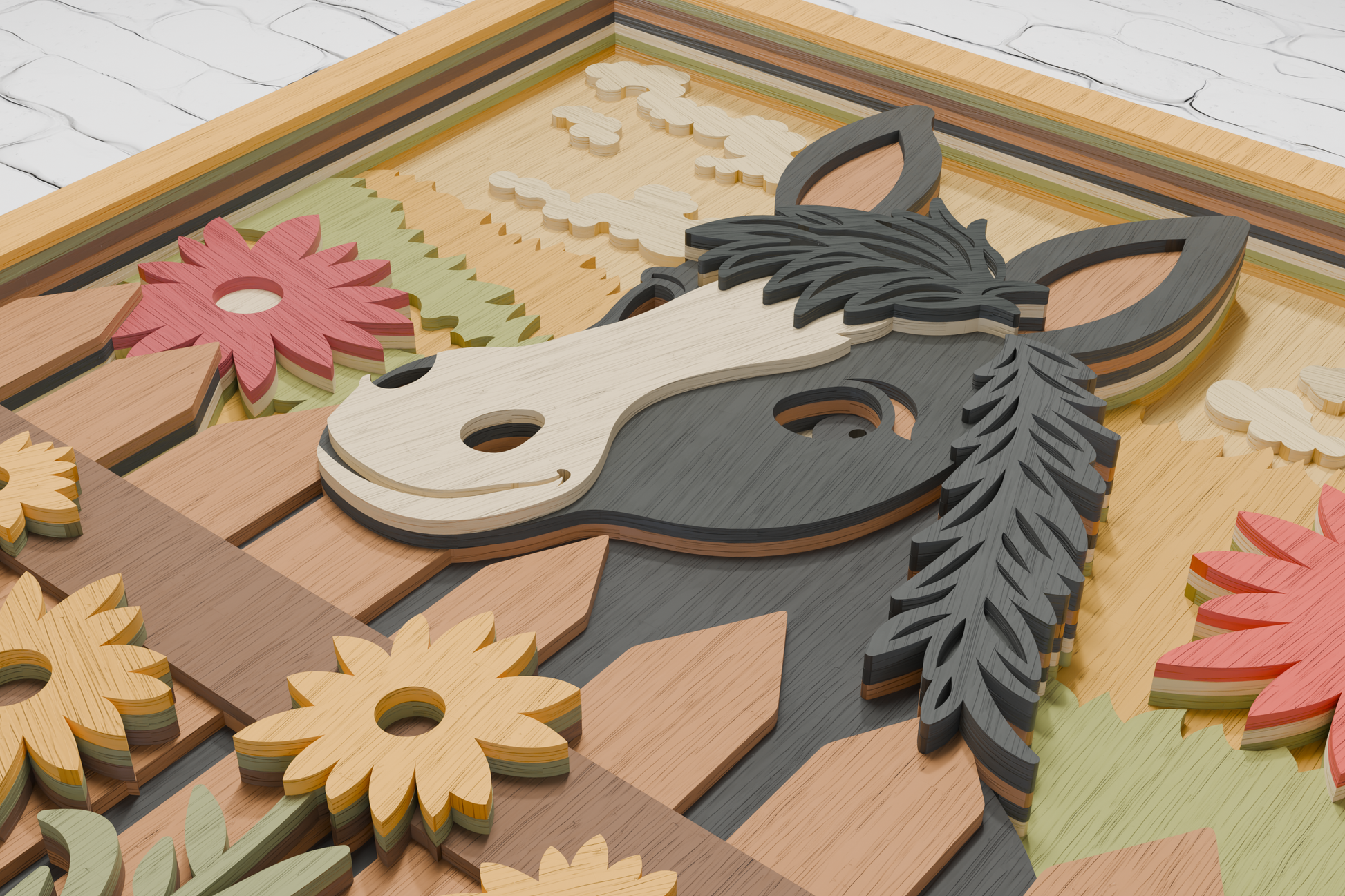 3d-donkey-shadow-box-laser-cut-template-pdf