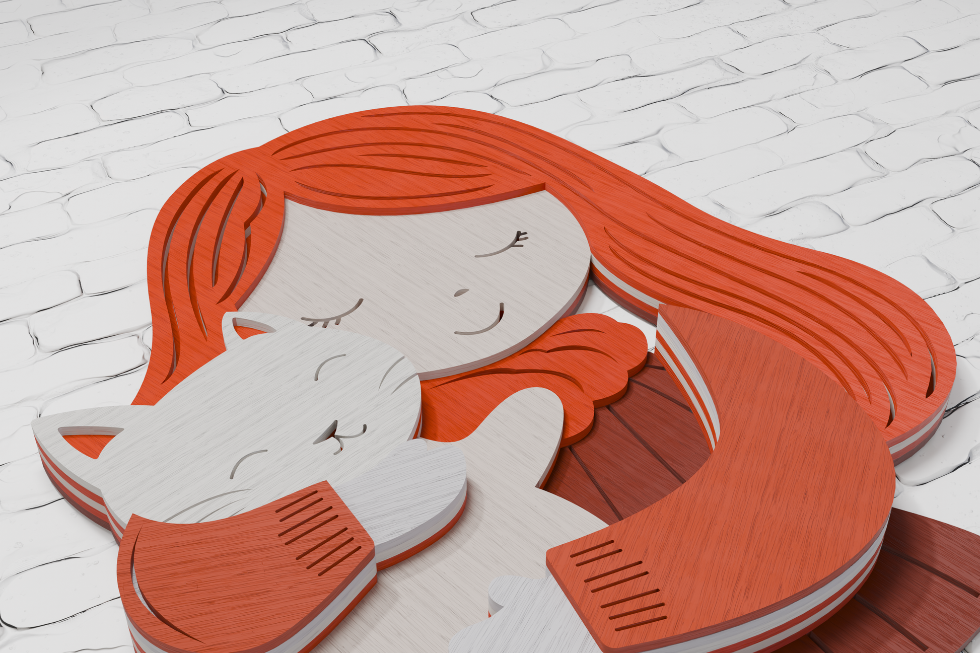 3d-girl-and-cat-multilayer-cut-file-instant-download