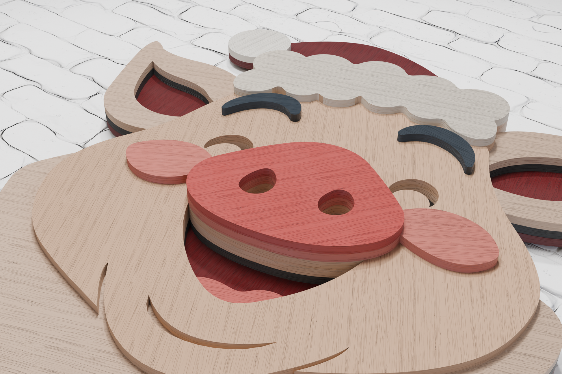 3d-pig-santa-hat-shadow-box-laser-cut-template-pdf