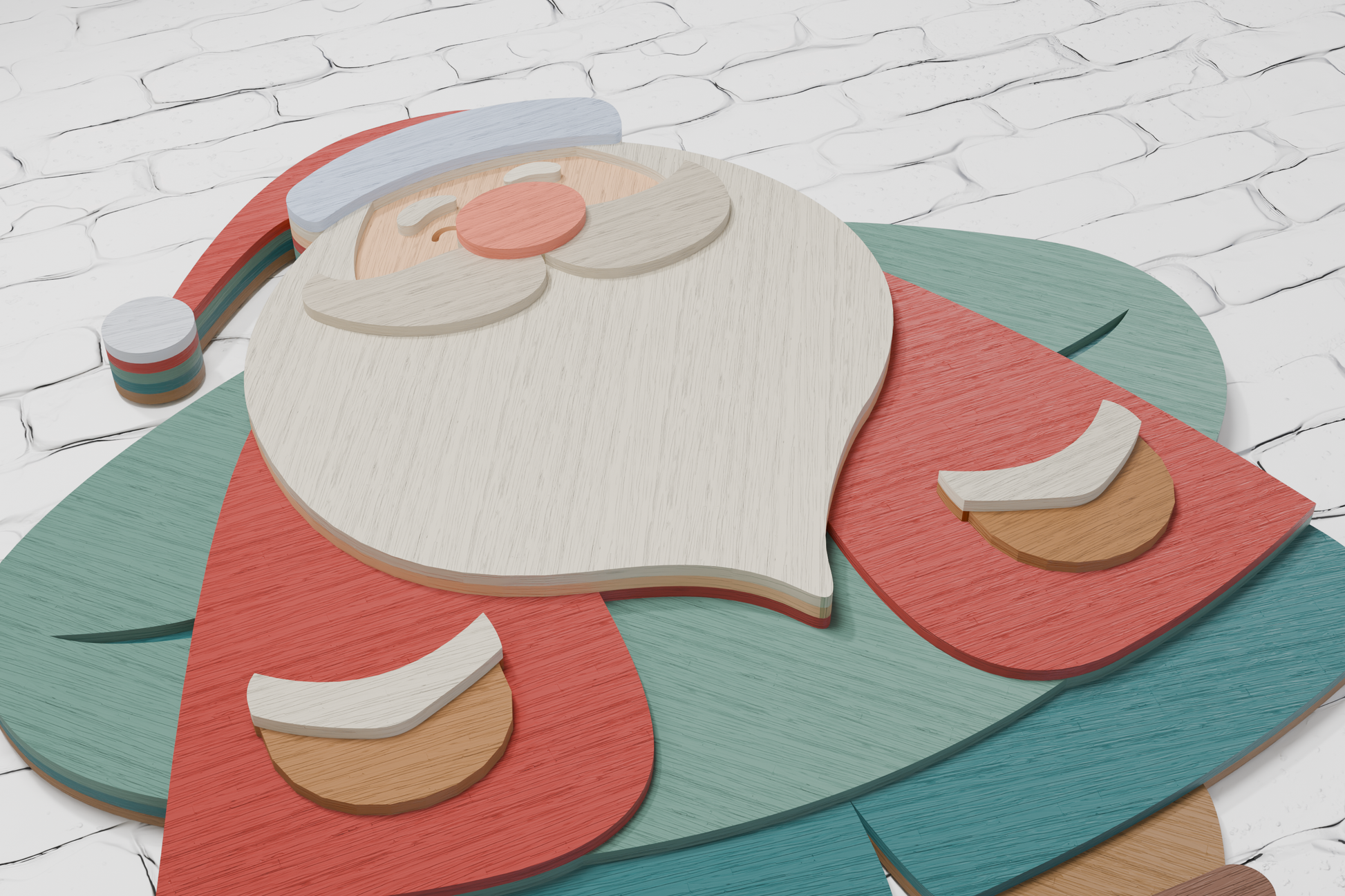 3d-santa-claus-shadow-box-laser-cut-template