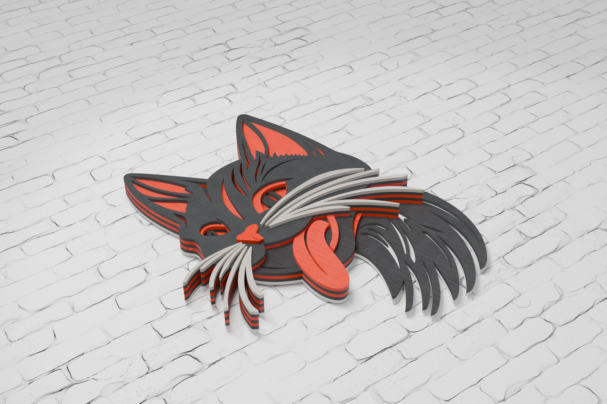 3d-wooden-cat-tongue-out-craft-design-silhouette-studio