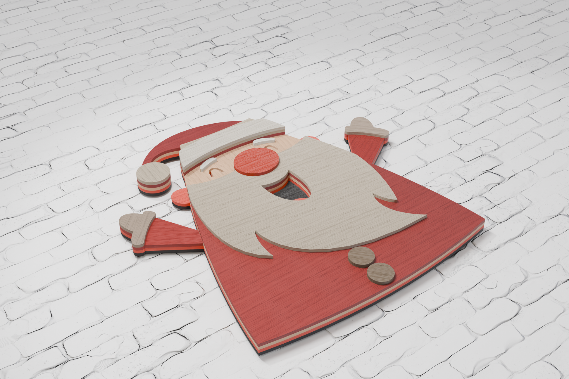 3d-wooden-cheerful-santa-craft-design-silhouette-studio