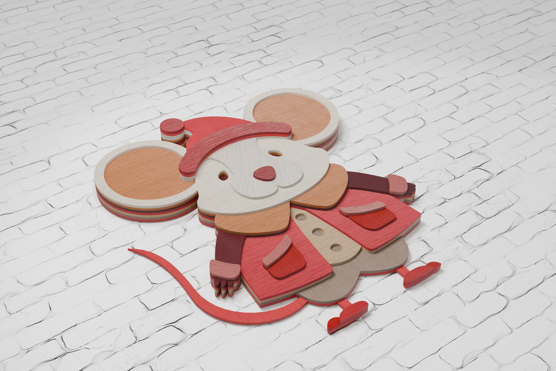 3d-wooden-christmas-mouse-craft-design-silhouette-studio