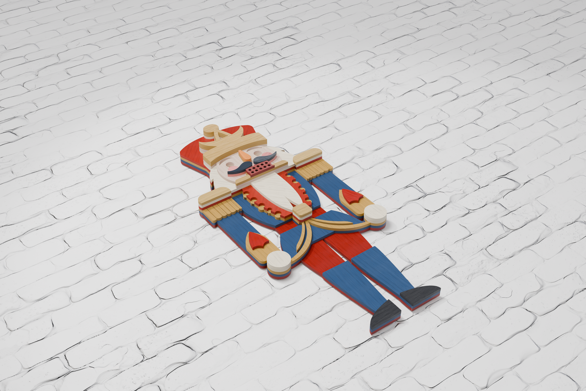 3d-wooden-christmas-nutcracker-craft-design-silhouette-studio