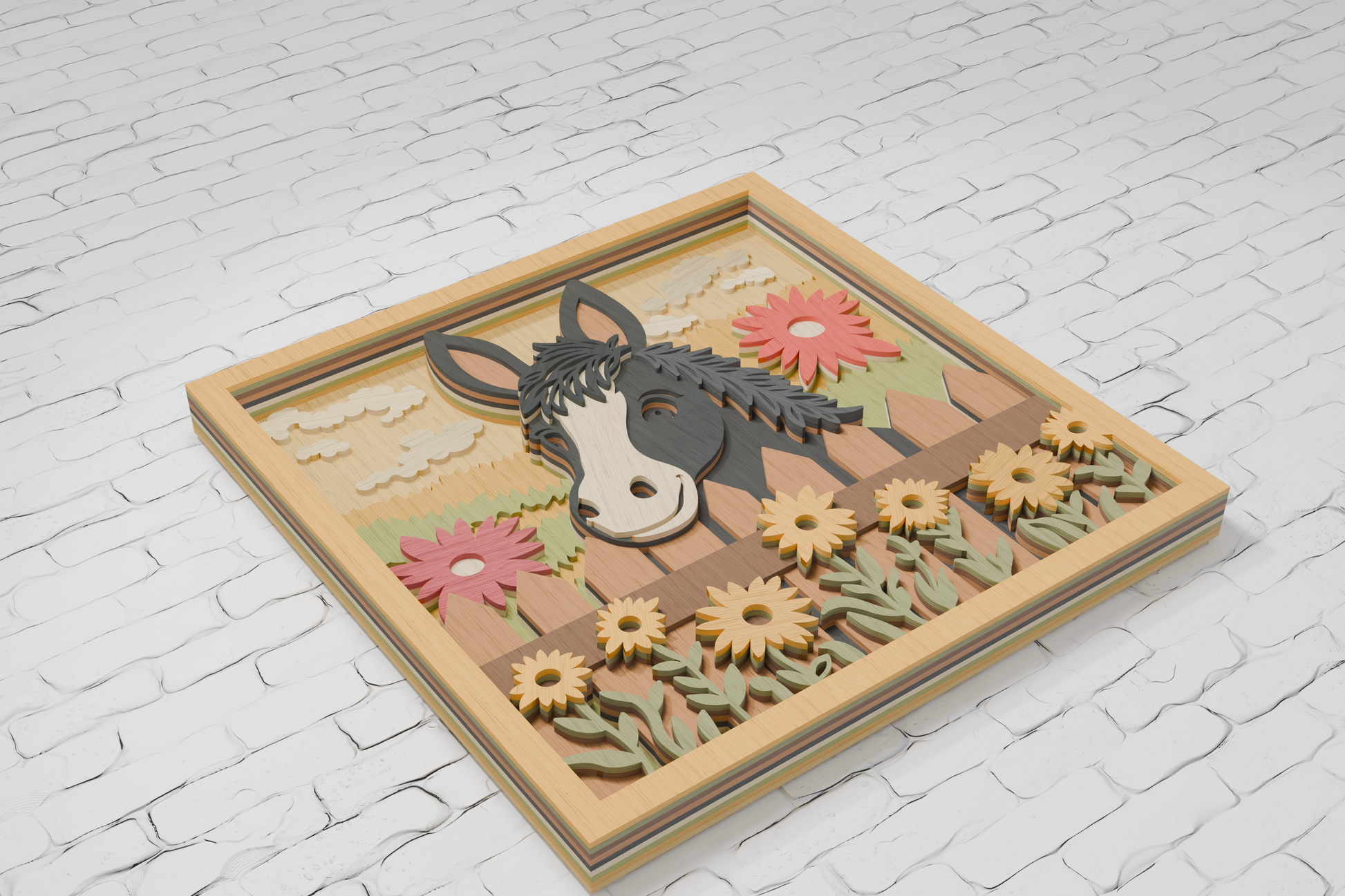 3d-wooden-donkey-farm-craft-design-silhouette-studio