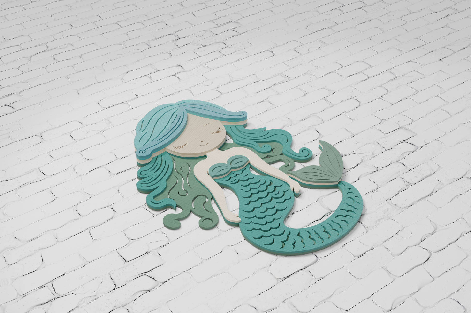 3d-wooden-mermaid-craft-design-silhouette-studio