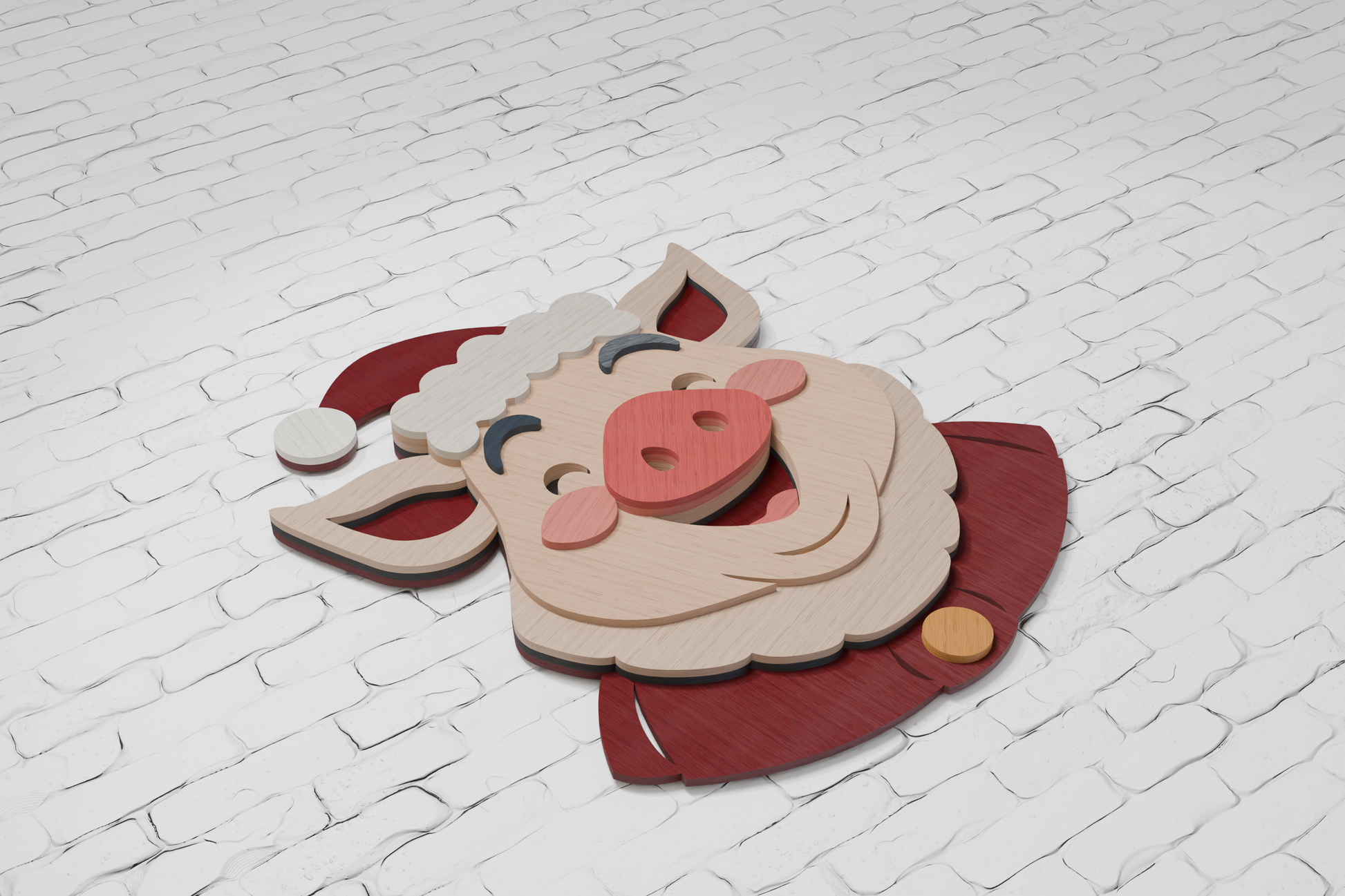 3d-wooden-pig-christmas-santa-hat-craft-design-silhouette-studio
