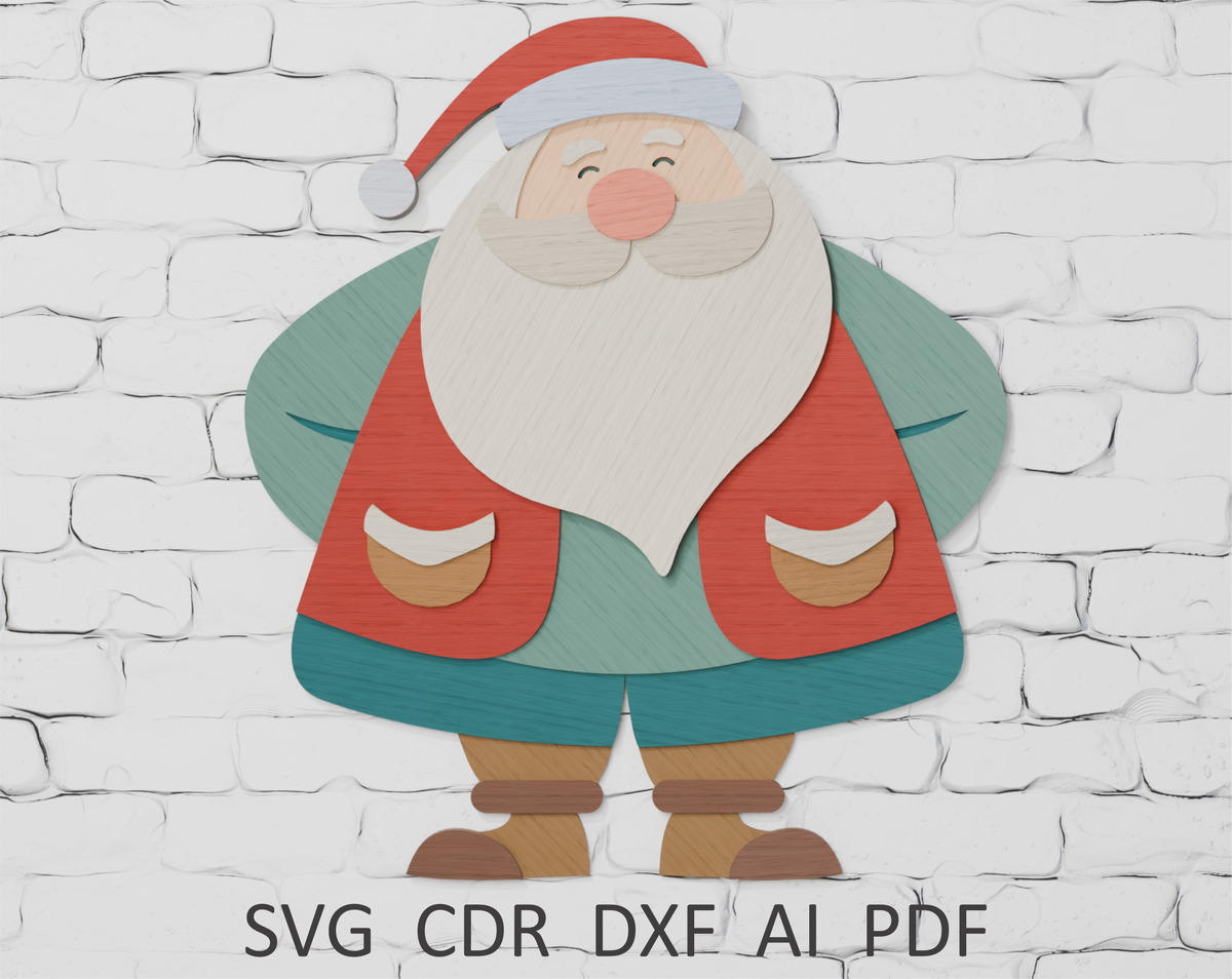 3d-wooden-santa-claus-craft-design-silhouette-studio