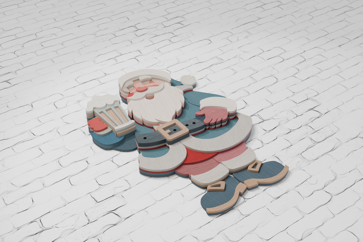 3d-wooden-santa-drinking-beer-craft-design-silhouette-studio