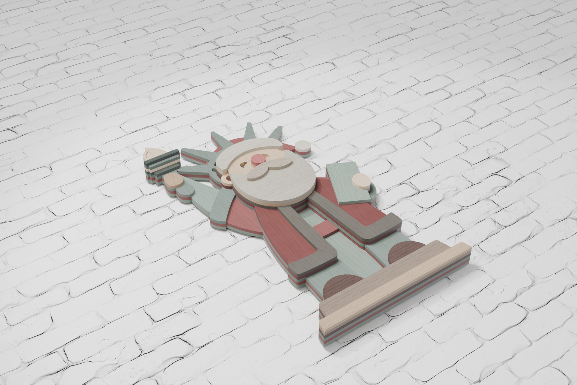 3d-wooden-santa-statue-of-liberty-craft-design-silhouette-studio