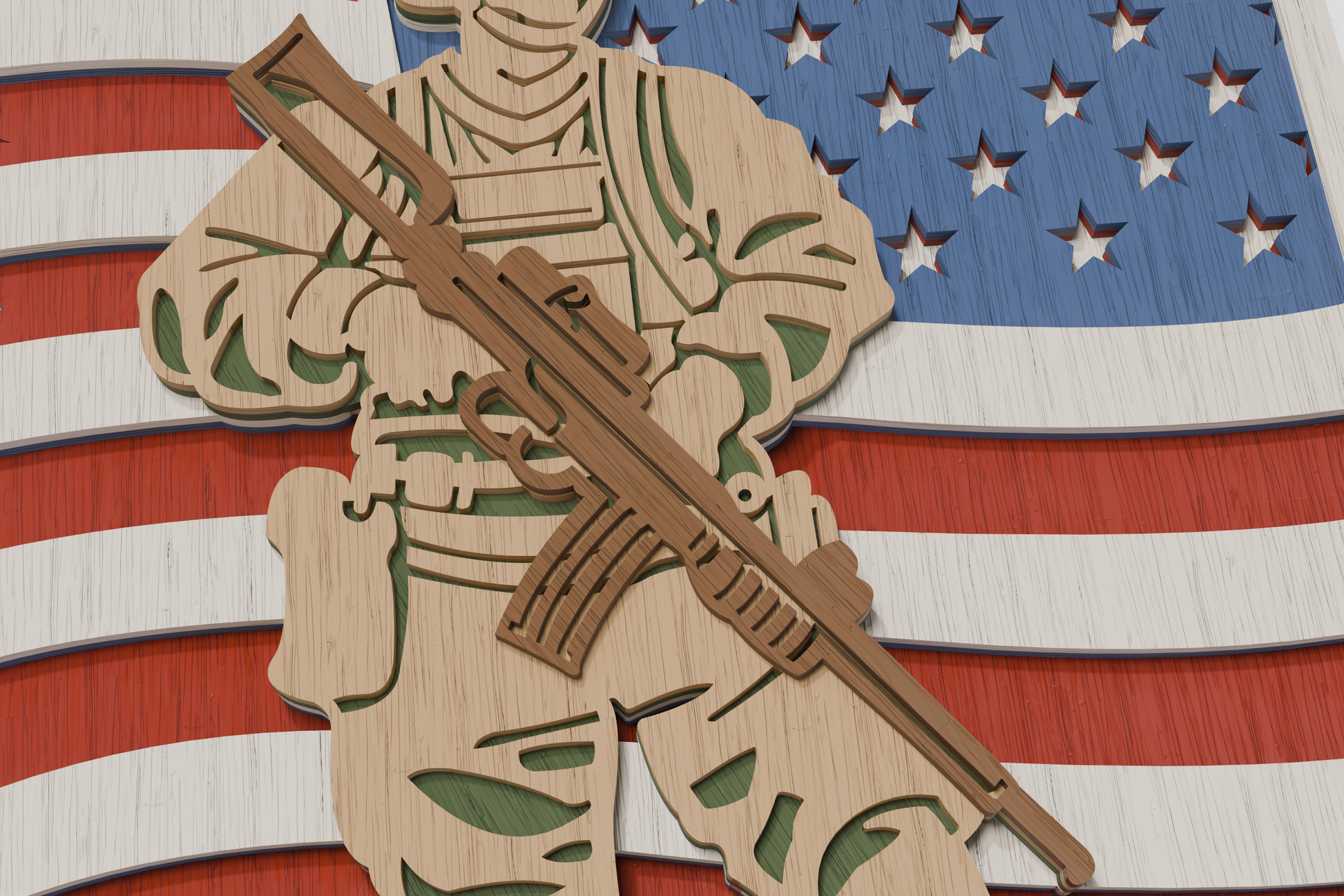 4th July soldier shadow box svg

