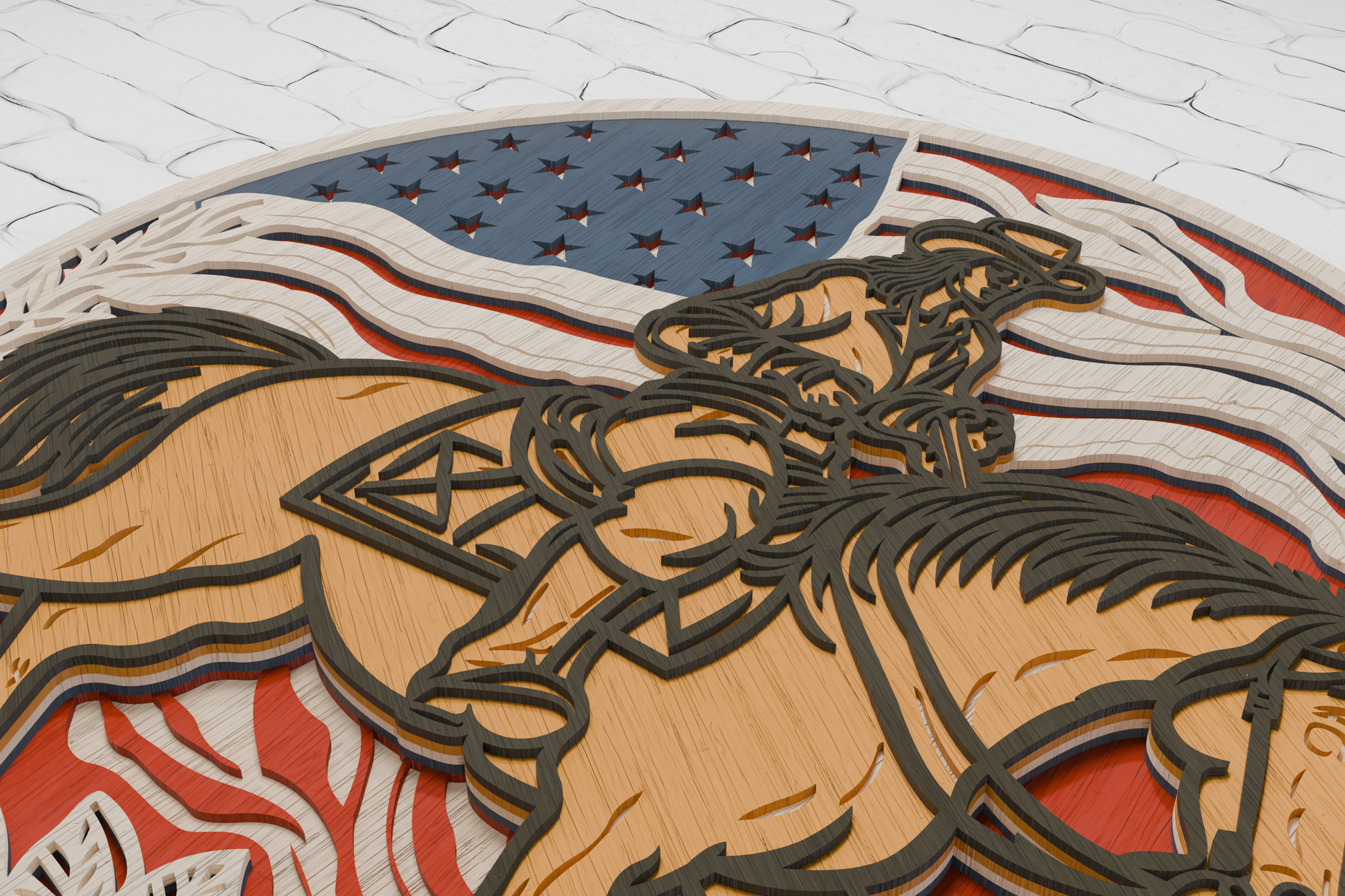 American-cowboy-horse-layered-DXF-for-CNC-router