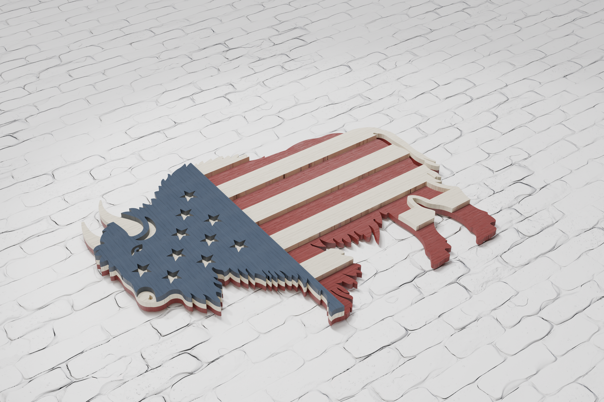 American Buffalo Multilayer Cut Template

