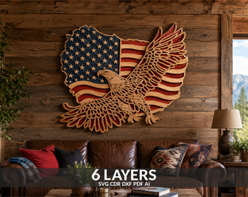 American Eagle laser cut template for xTool

