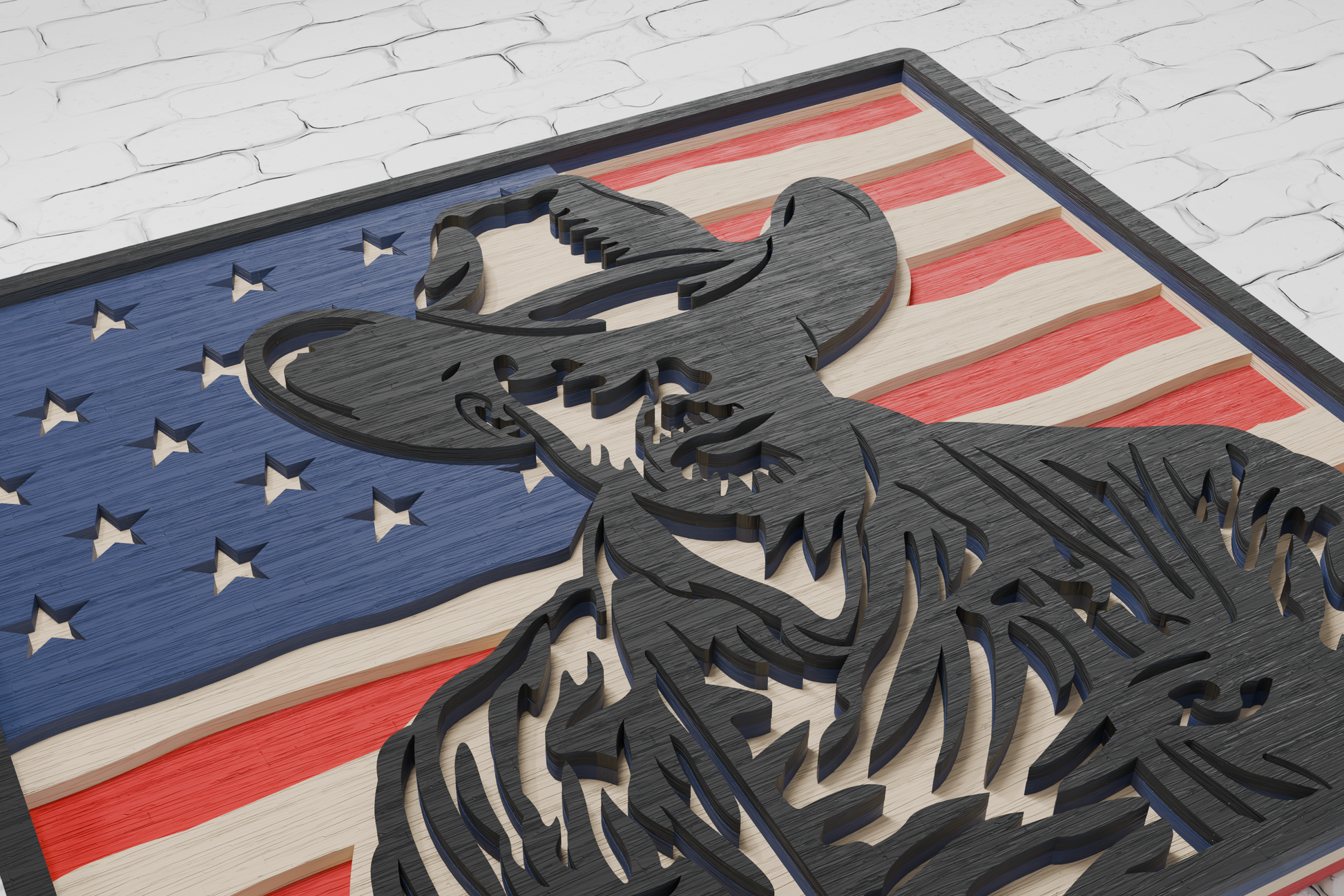 American Flag Cowboy Shadow Box SVG Design
