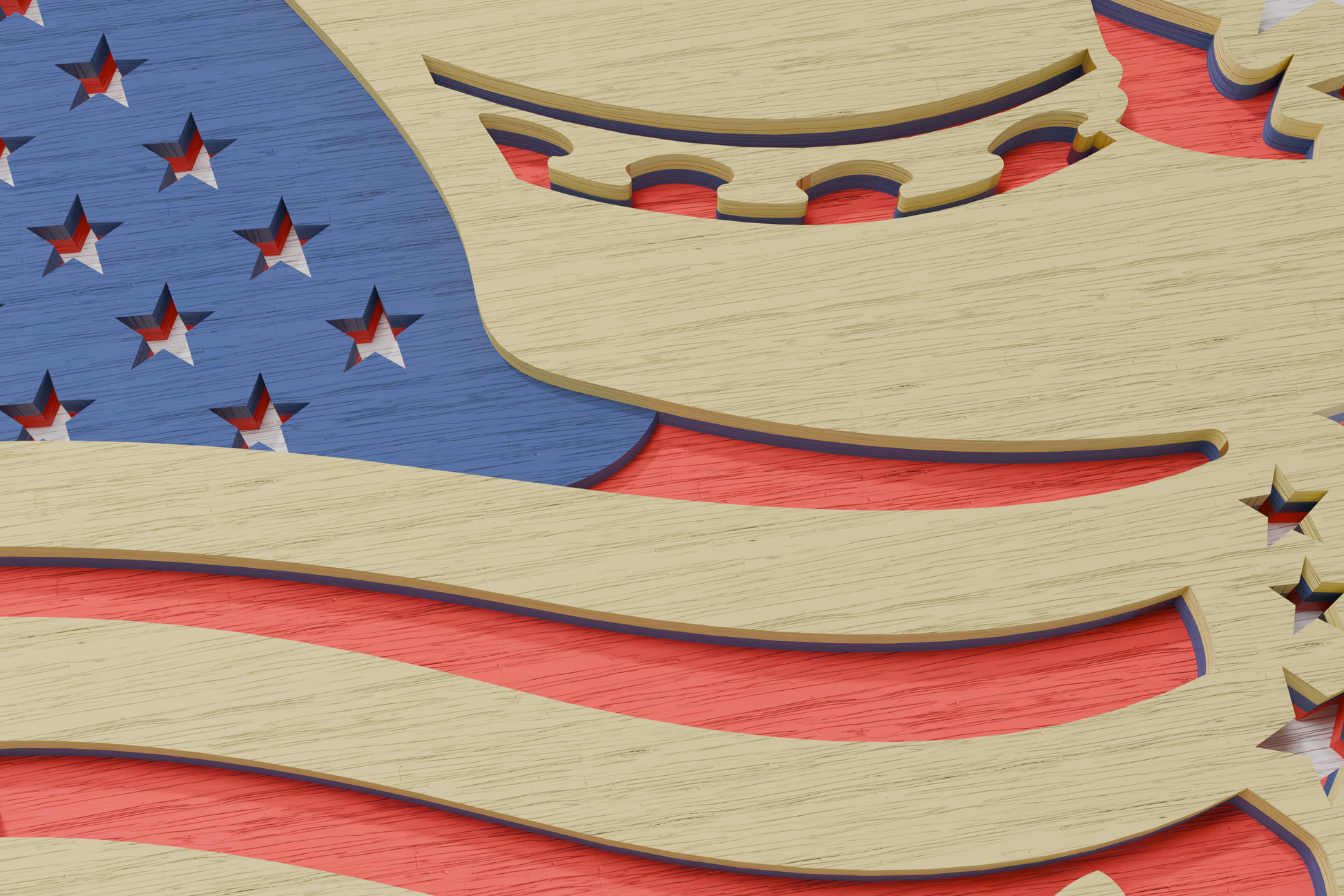 American Flag Hat 3D SVG for Laser Machines