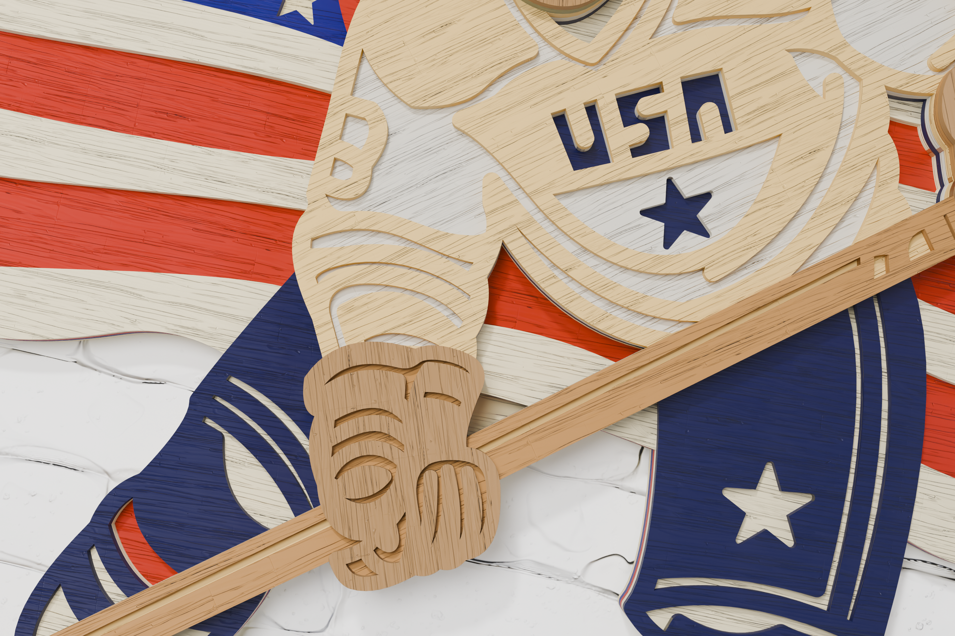 American Flag Hockey Player Multilayer Craft File


