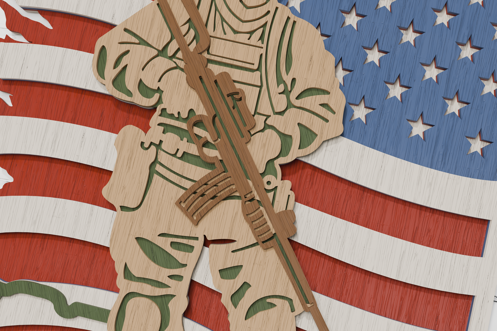 American hero layered paper craft template


