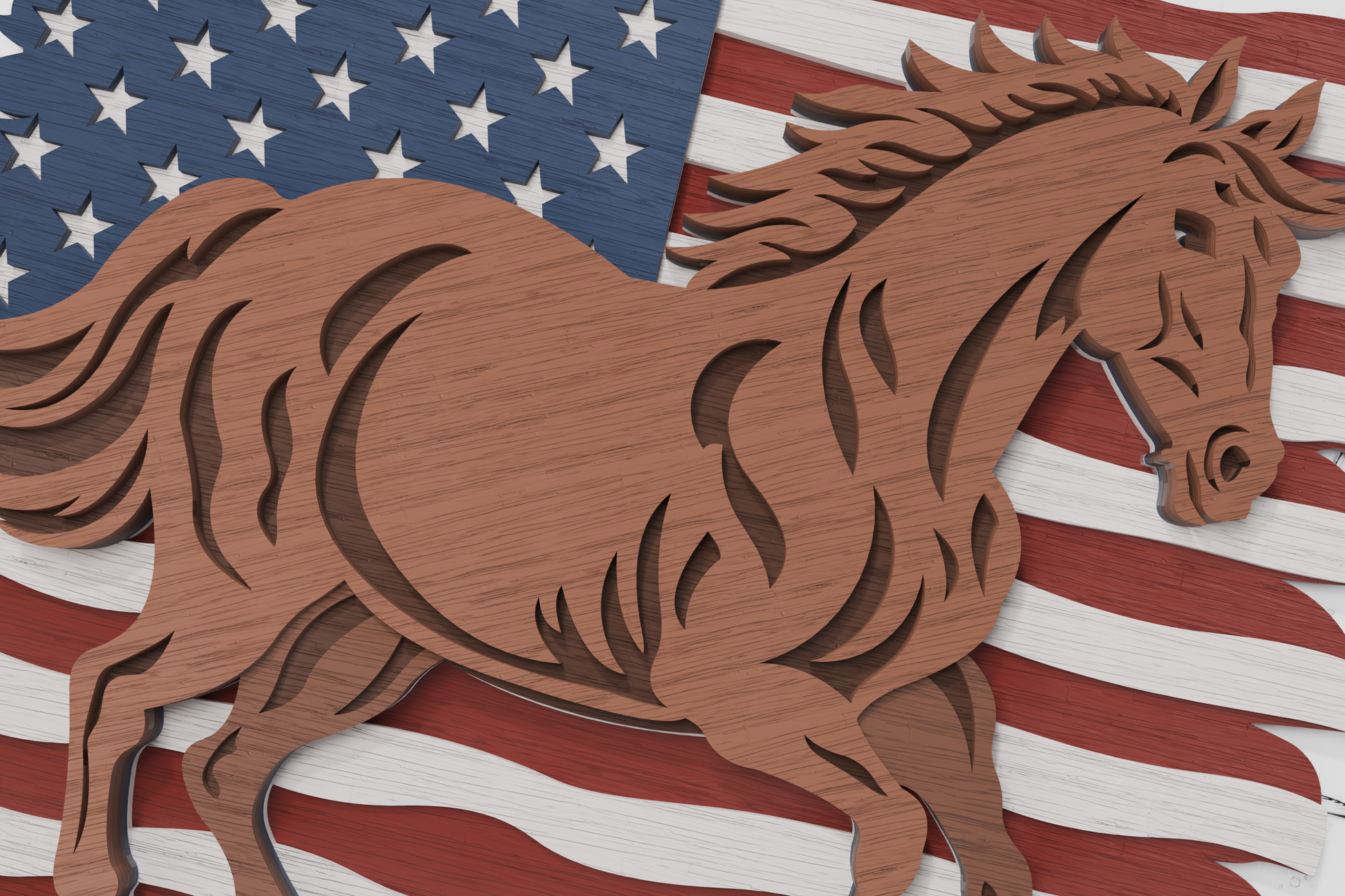 American horse laser file for Glowforge Atezr and Ortur

