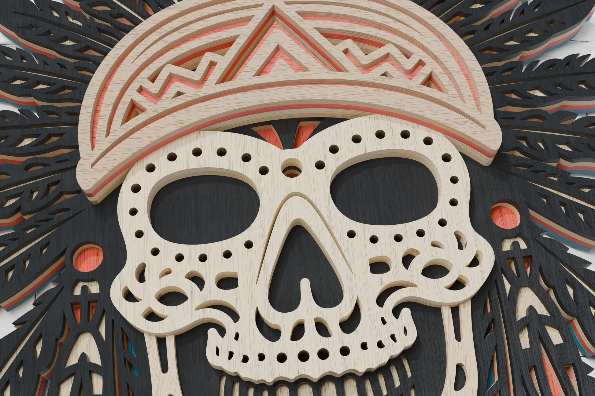 American skull Glowforge ready vector file

