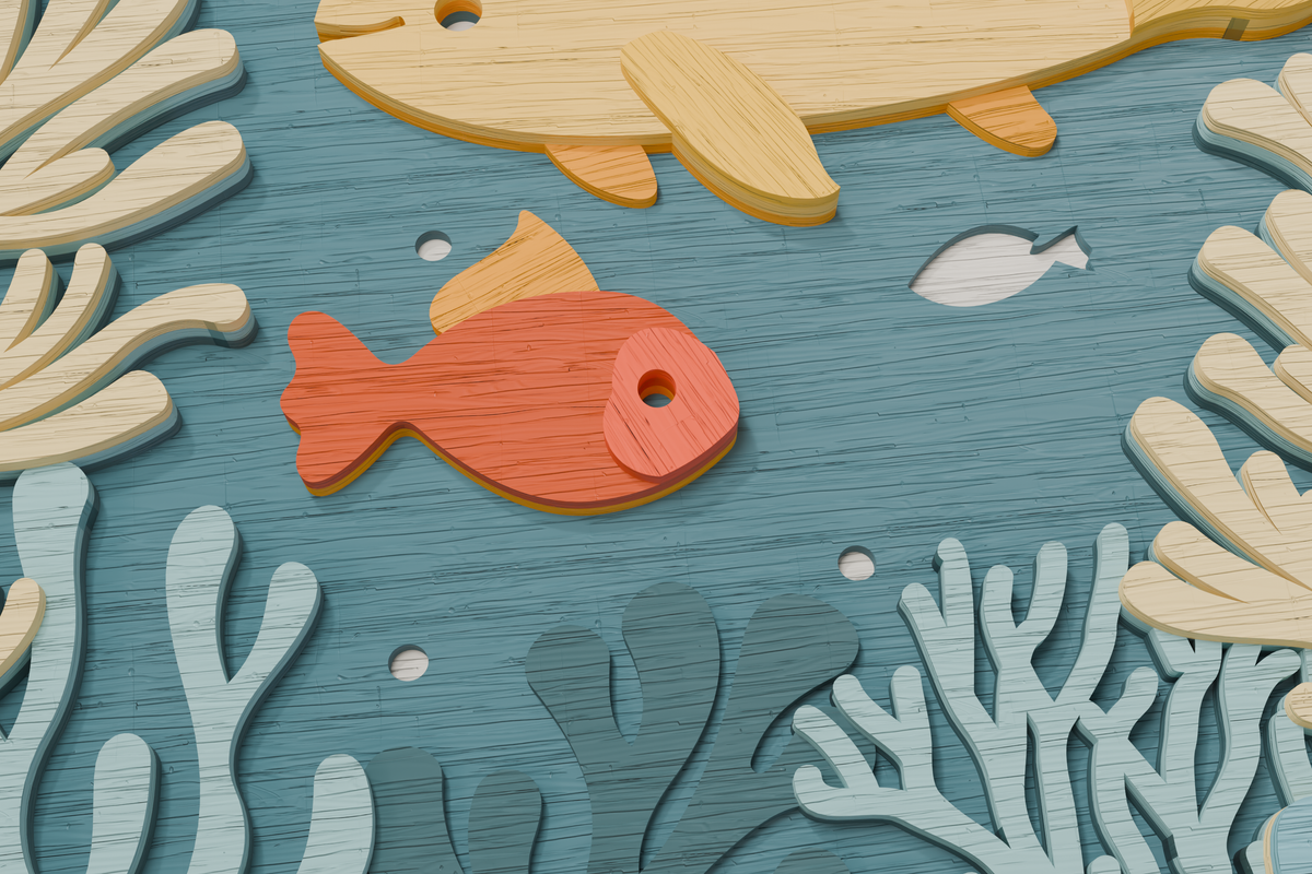 Aquarium Glowforge ready vector file

