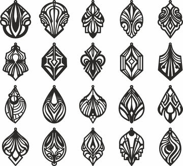 Geometric & Abstract Earrings SVG Bundle: Laser Cut Files for Cricut/Glowforge – Art Deco Wood Jewelry Templates