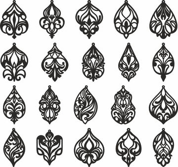 DIY Art Nouveau Earrings SVG: Laser Cut Wood & Leather Templates – Glowforge & Cricut Files