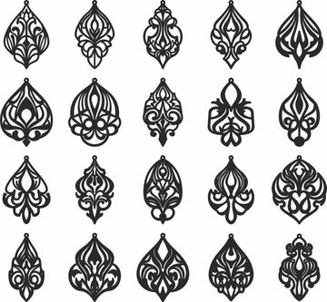 Laser Cut Earring SVG Files for Cricut & Glowforge | Art Nouveau Earring Template Bundle | Xtool, Leather, Wood Designs