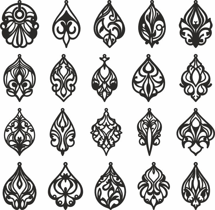 Art nouvea earrings ornament files