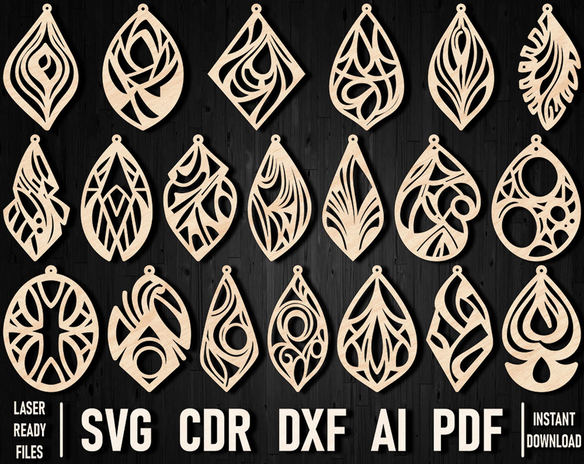 Avant-Garde glowforge earrings template