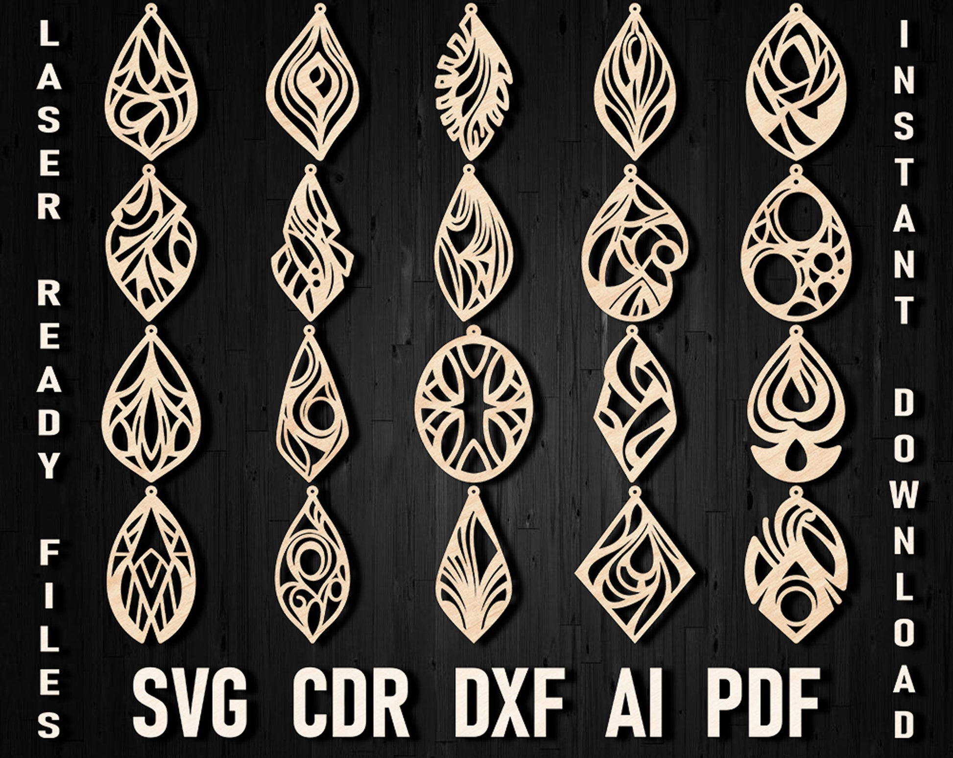 Avant-Garde laser cut earring bundle