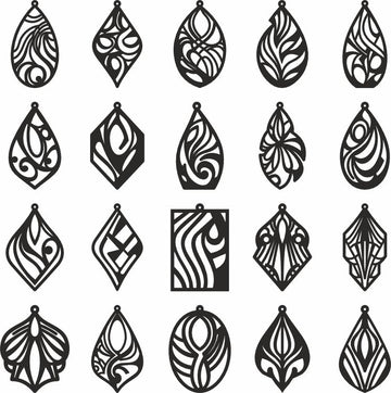 Modern Laser Cut Jewelry Bundle: Avant Garde Earring SVG/DXF Files – Acrylic, Wood & Leather Templates for Glowforge