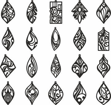 Geometric Earrings SVG Bundle: Laser Cut Abstract Designs – Glowforge, DXF, Vector Files for Jewelry Making