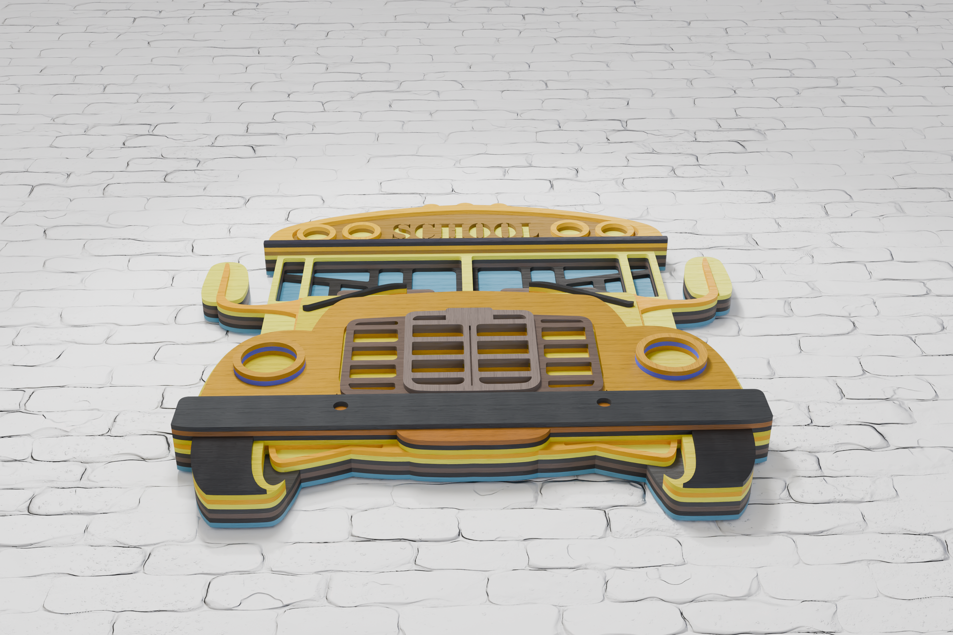 Back to School Bus layered SVG for Glowforge xTool Silhouette