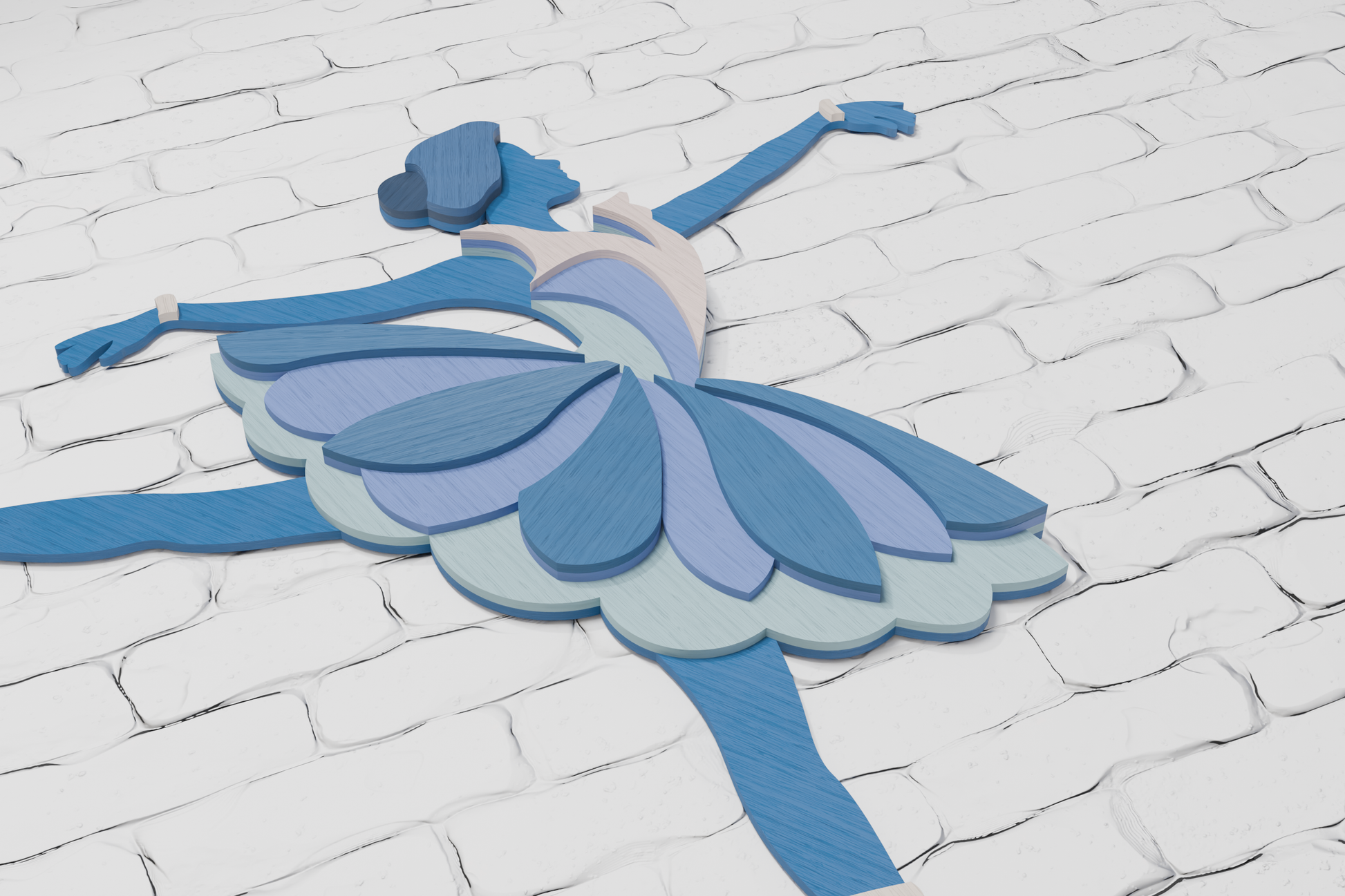 Ballet Dancer layered shadow box SVG DXF AI