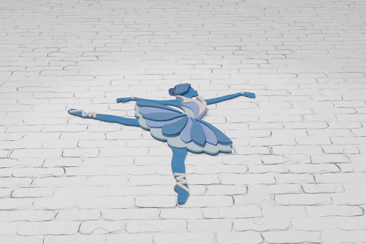 Ballet Dancer shadow box multilayer design SVG
