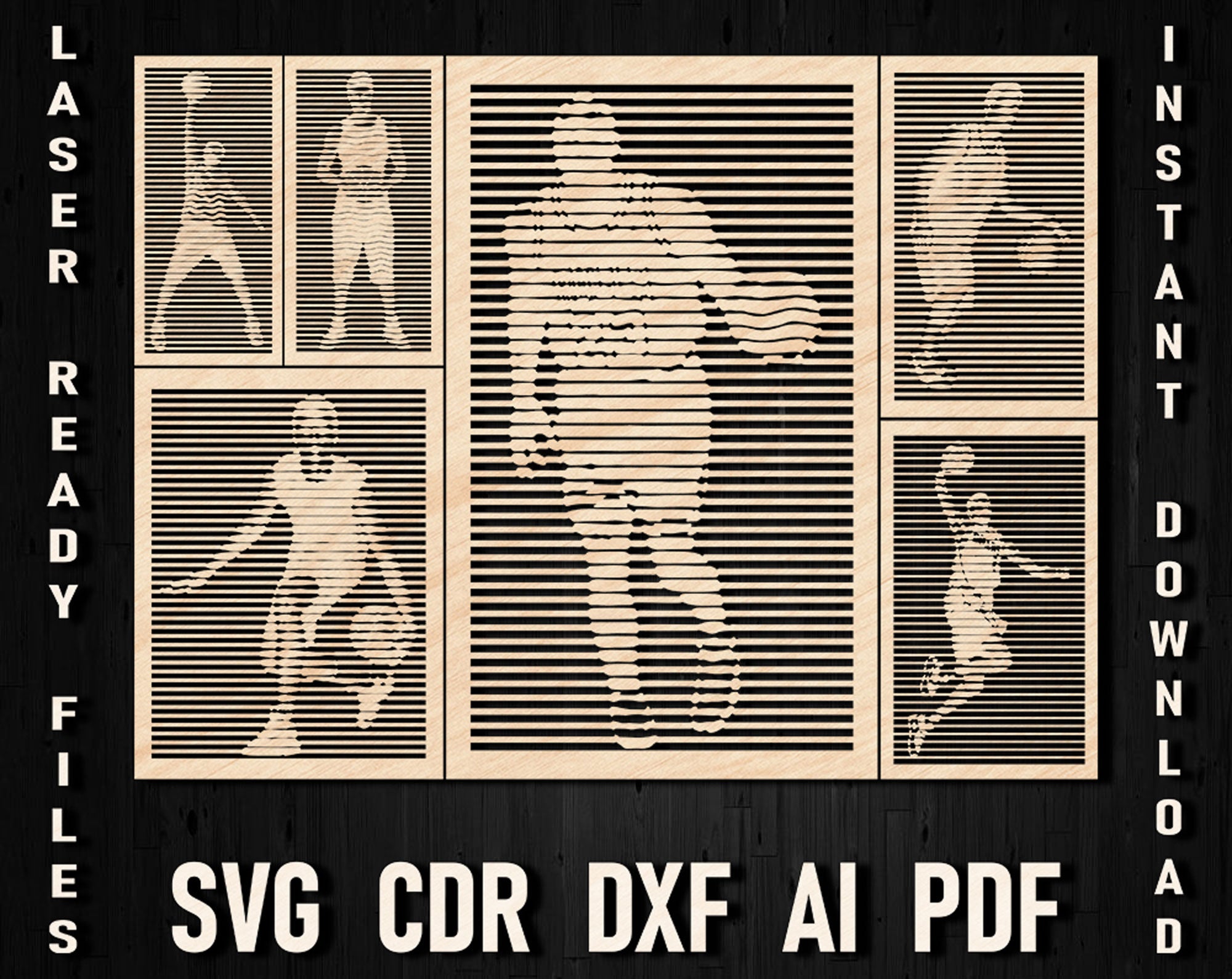 DIY Basketball Wall Art Line Panel Templates