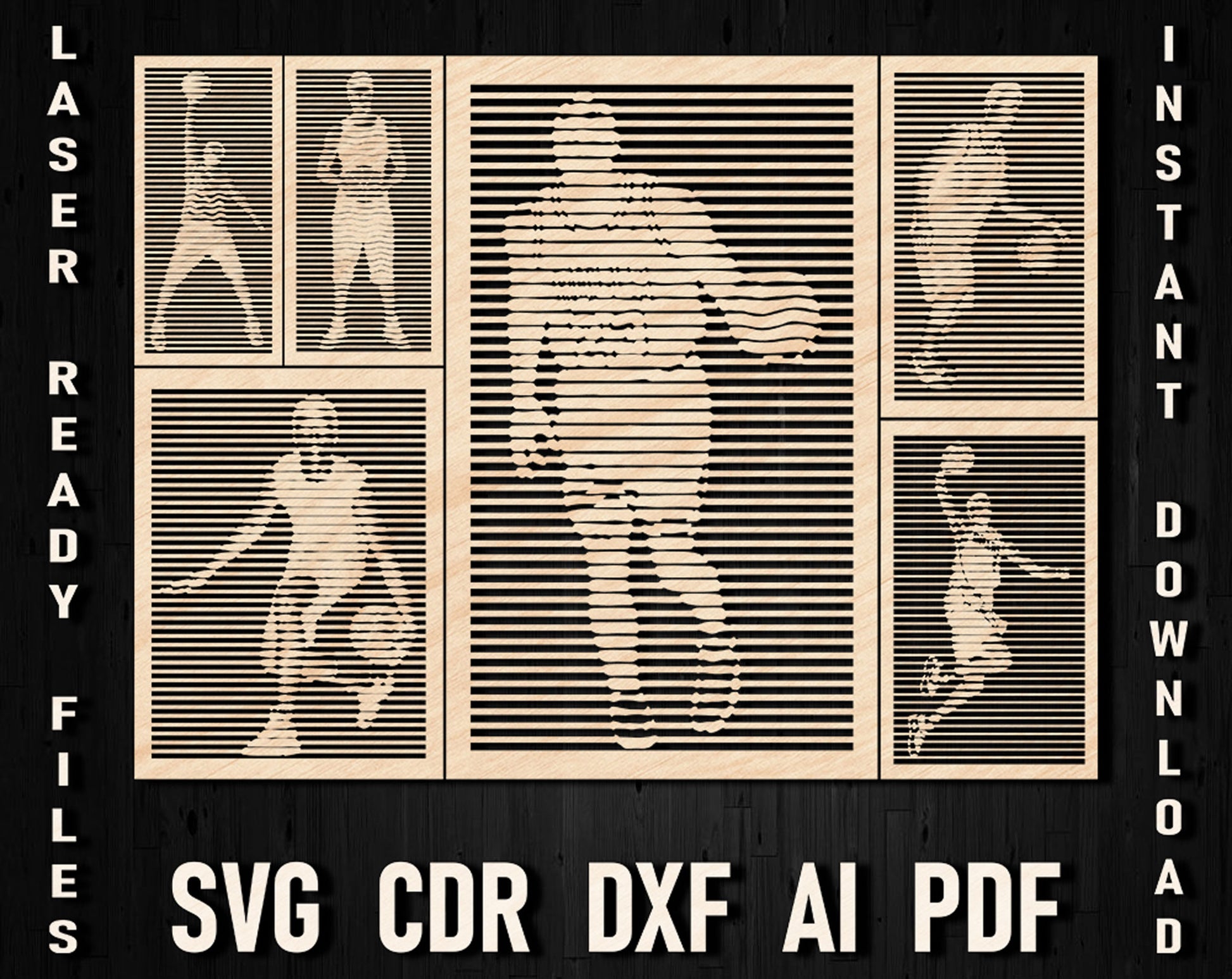 DIY Basketball Wall Art Line Panel Templates