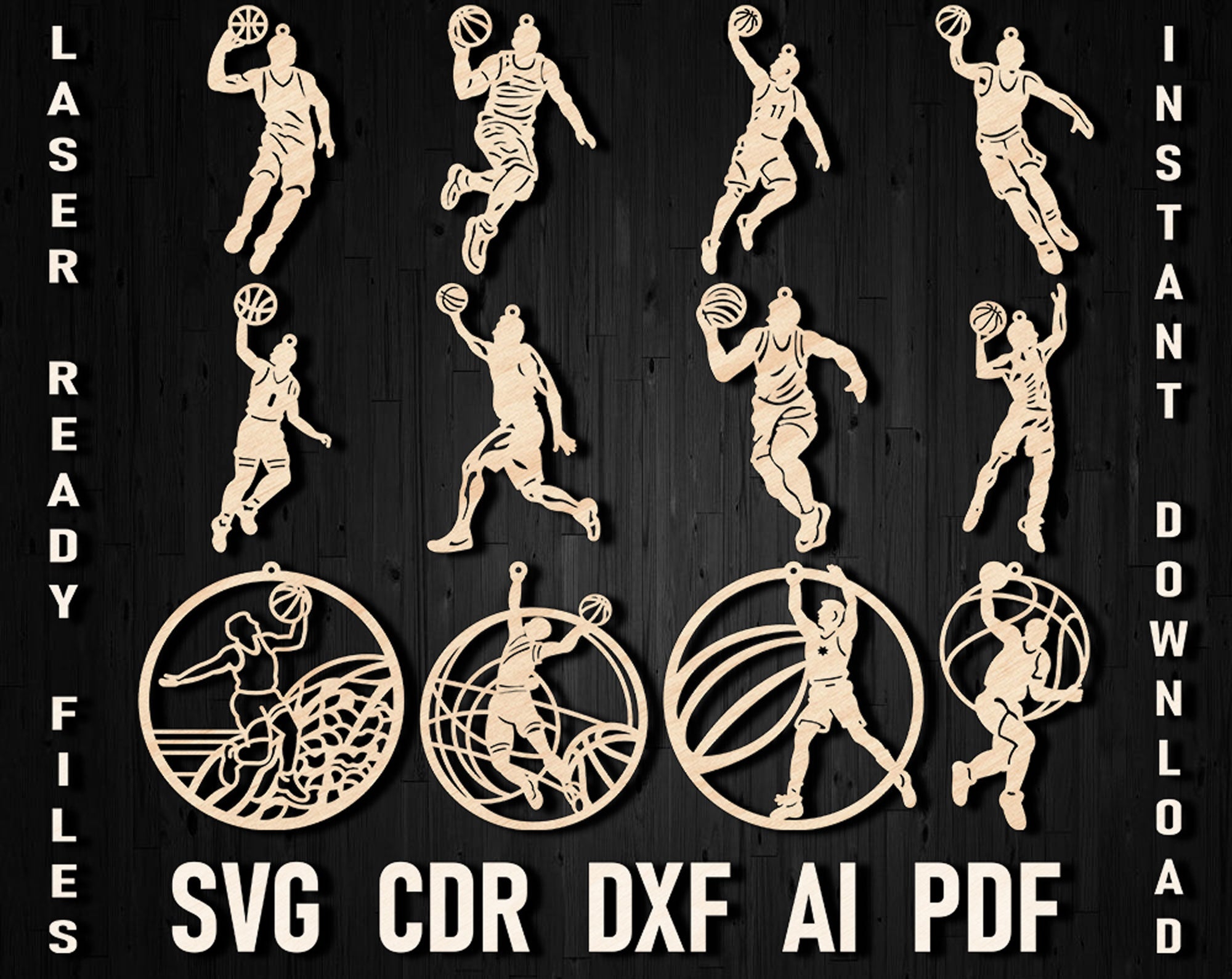 Basketball christmas laser cut files