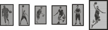 DIY Basketball Wall Art SVG/DXF Line Panel Templates - Laser Cut Wood Decor for Glowforge