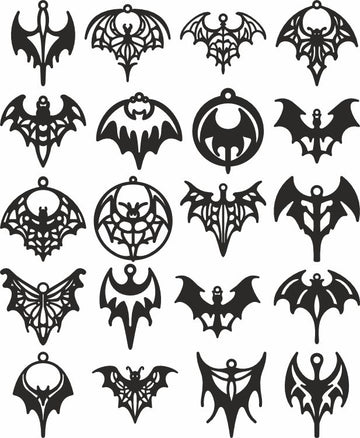 Halloween Bat Earrings SVG Bundle - Laser-Ready Wood & Acrylic Templates for Glowforge, Cricut, Xtool DXF/SVG Instant Download