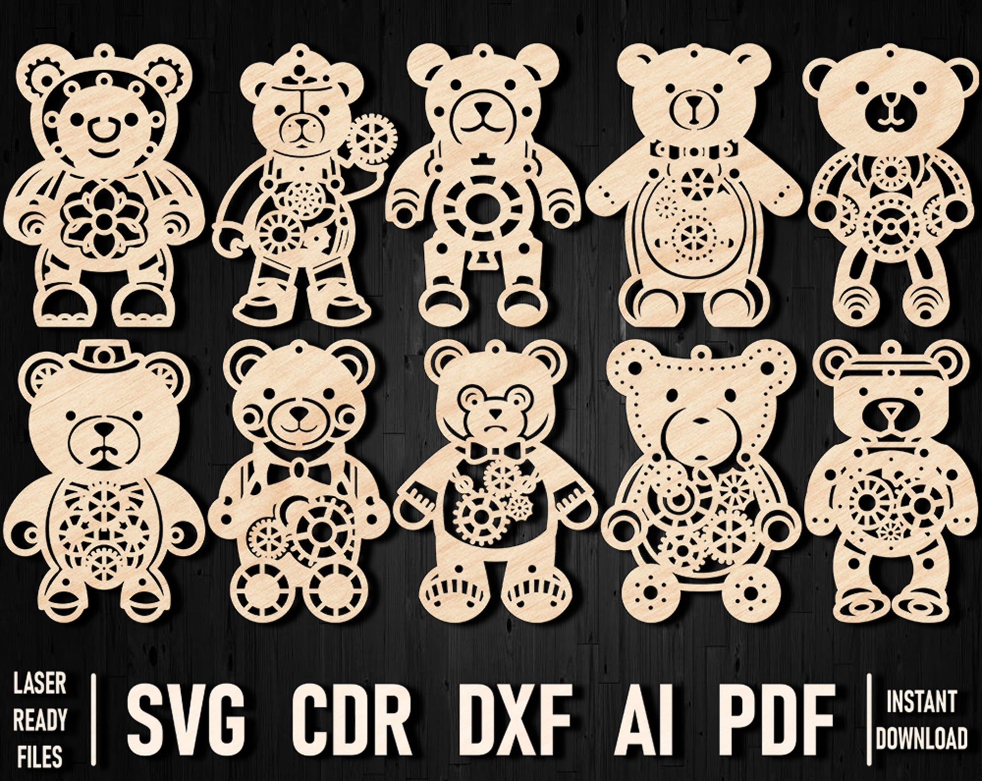 Bear steampunk christmas ornament