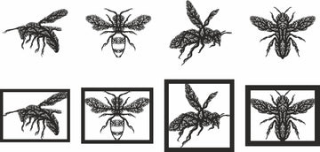 Honey Bee Ornament & Wall Panel SVG/DXF Laser Cut Files for Glowforge, Bee Lover Gifts Home Art