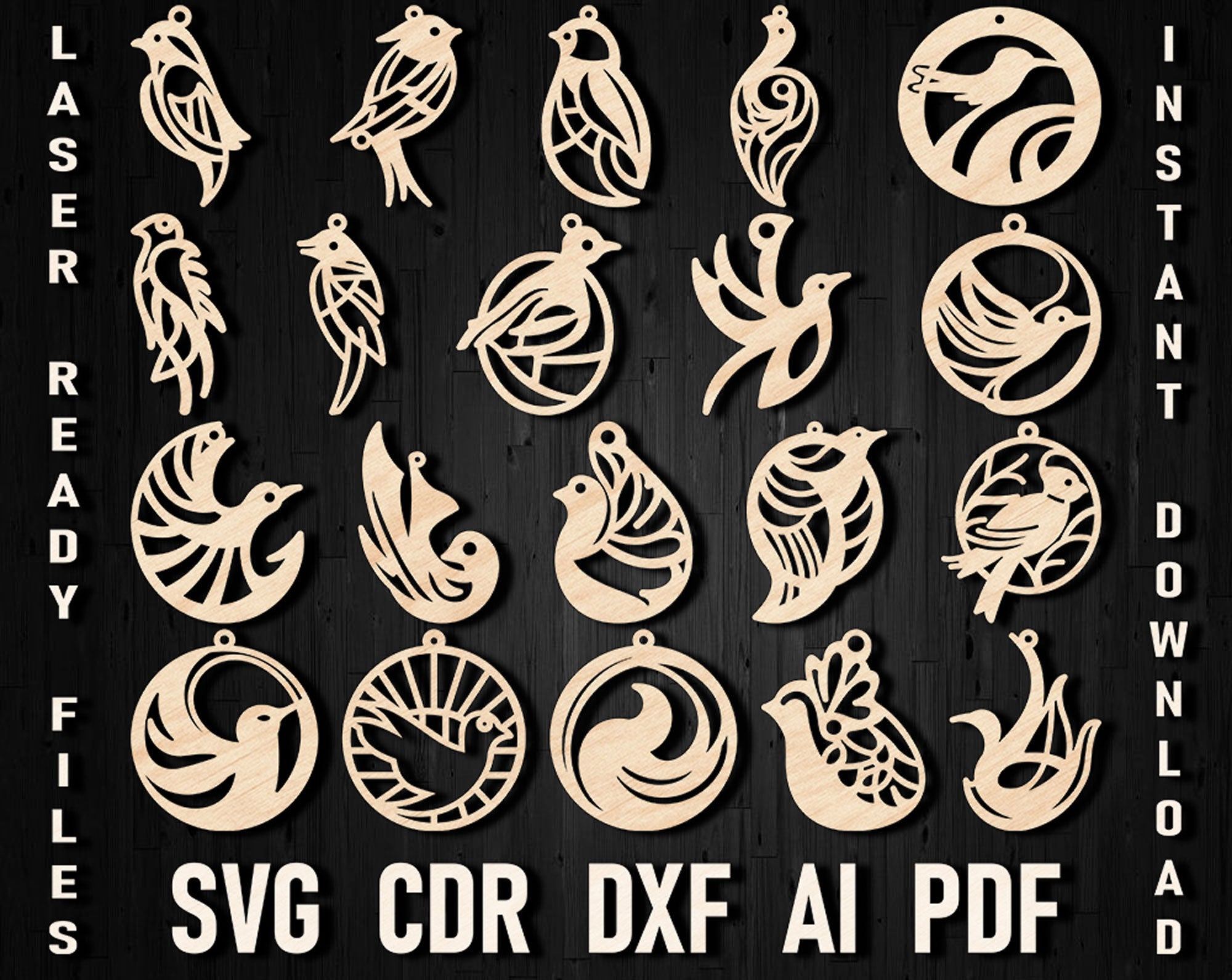 Bird earrings svg files