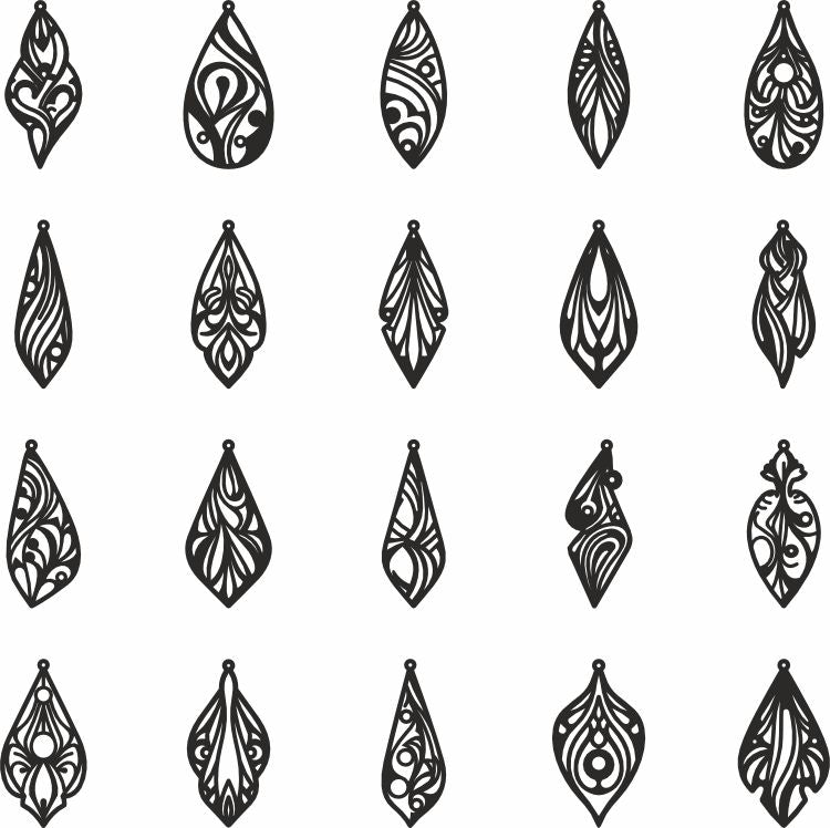 BohoHippie earrings templates for Xtool