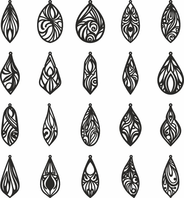 Boho earrings digital files