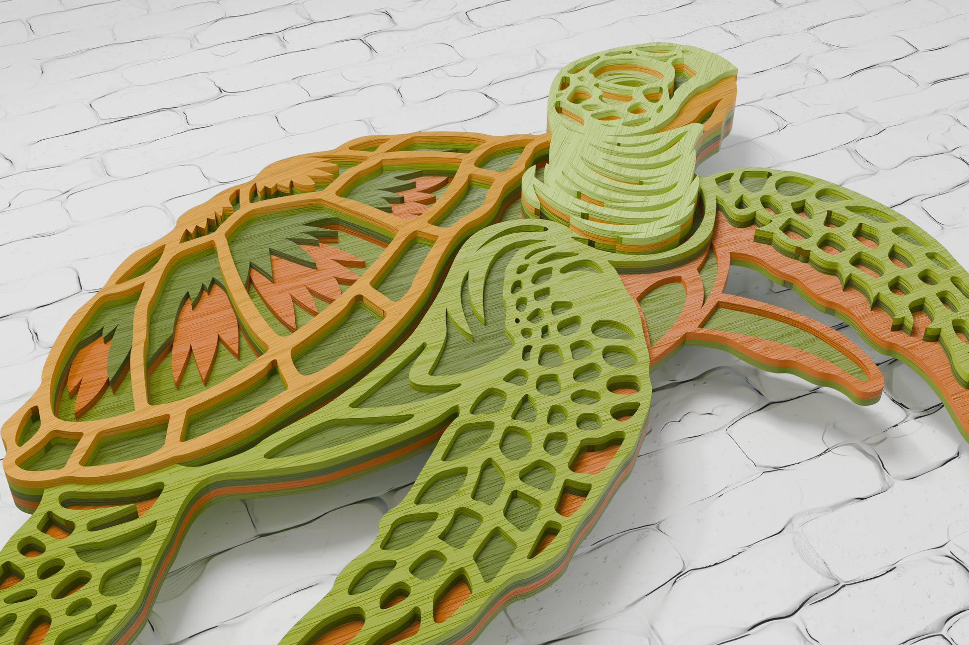 Boho sea turtle mandala laser cut PDF DXF CDR AI

