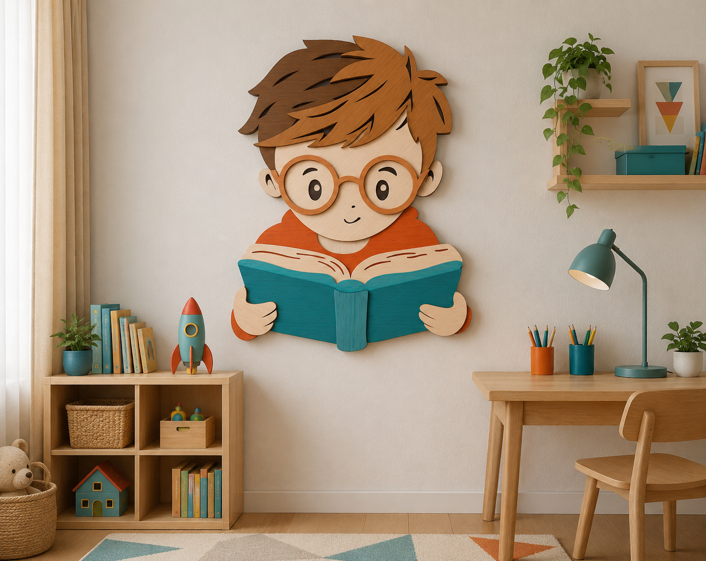 Boy Reading Book multilayer laser cut file SVG DXF PDF CDR AI