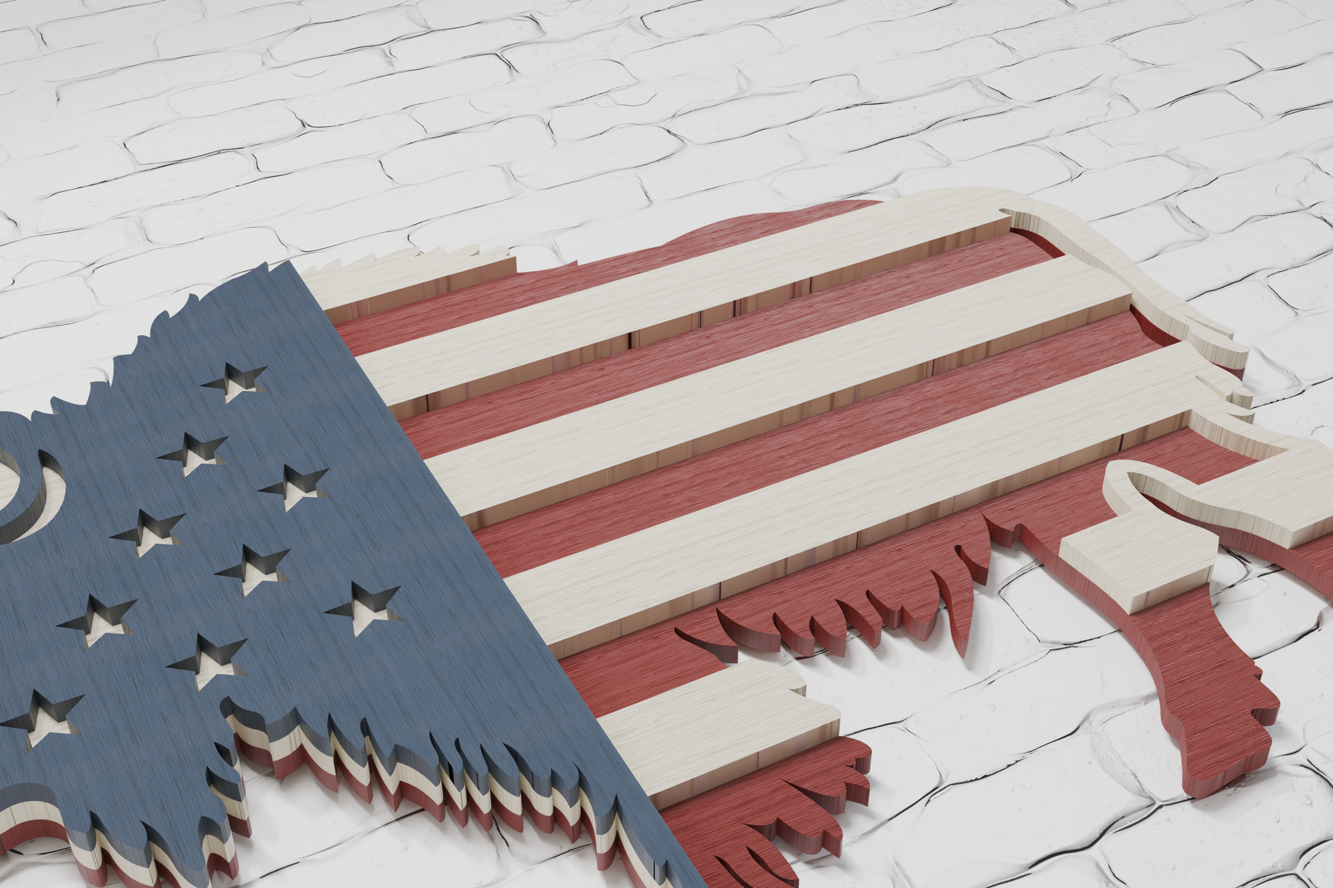 Buffalo USA Flag Laser Cutting Design

