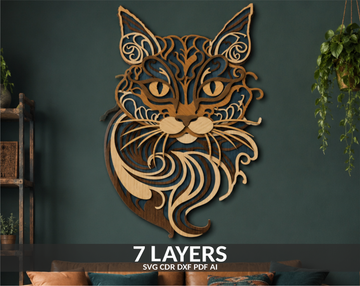Cat Lover Gift Mandala Shadow Box
